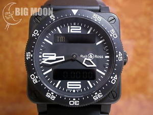 RARE! Authentic BELL & ROSS BR03-92AVIACFB  Black Aviation Wristwatch Watch
