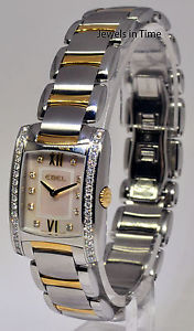 Ebel Brasilia 18k Gold/Steel  Diamond MOP Ladies Watch Box/Papers E1976M2S