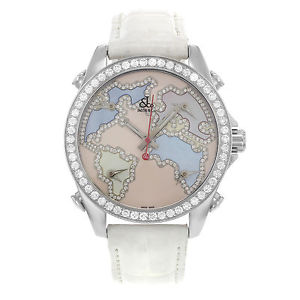 Jacob & Co. Cinq Heure Zones JCM-125 Cadran Blanc Usine Set Diamants Biseau