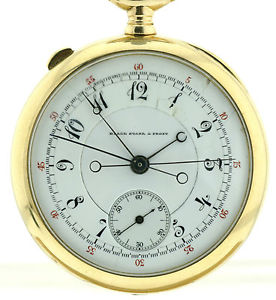 Chronograph Rattrapante 585/14k Gold 1A Werk Meylan Brassus,Black Starr & Frost