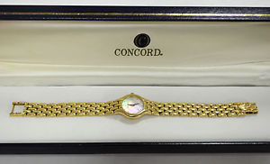 Concord Ladies 14kyg Gold Watch with Mother of Pearl Face