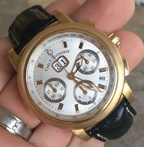 Men's Solid 18K Yellow Gold Carl Bucherer Patravi Chronograph! 4900.620