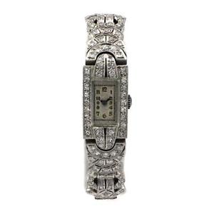 AS IS Vintage Ladies 14k White Gold & 3.56cttw Diamond No Name Watch