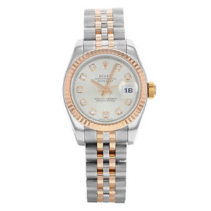 Rolex Datejust Mujer 179171 mdj Acero & 18K Automático Oro Rosa Reloj Mujer