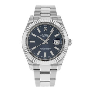 Rolex Datejust II 116334 BLIO 18K Oro Blanco & Acero Reloj Automático De Hombre
