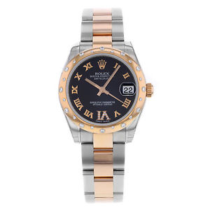 Rolex Datejust 178341 bkdro Acero & 18K Automático Oro Rosa Reloj Mujer