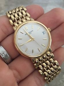 Men's Solid 18K Yellow Gold Patek 3998/J Calatrava! On Original Gold Bracelet!