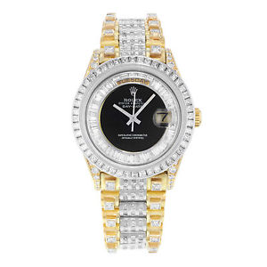 Rolex giorno-data 18000 18K Oro Giallo &12CT Su misura Diamanti