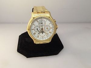 EBEL 1911 AUTOMATIC PERPETUAL CHRONOGRAPH MEN'S GOLD BRACELET WATCH 5136901!!!!!
