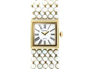 CJ AUTHENTIC CHANEL Ladie's Watch Yellow Gold Pearl Grade B Used