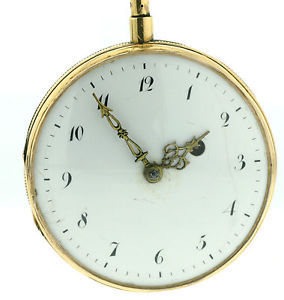 Spindeltaschenuhr mit Repetition Schlagwerk,  750/18k Gold, 112,6g, 53,5mm