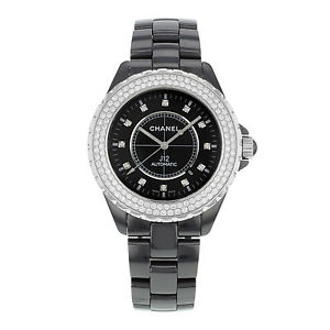 Chanel J12 H2014 Keramic Stahl & Diamanten Automatisch Damen Armbanduhr