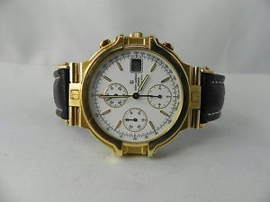 Jean Lassale Chronograph Automatic große Herrenuhr 750er Gelbgold Serie Limitee