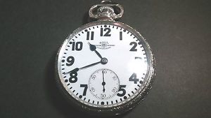 Ball Railroad Cleveland 23 Jewel, 16S Pocket Watch, 14K white gold-filled, runs