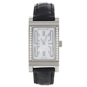 Bvlgari Rettangolo RT W39 G Ursprünglicher Diamant Quarz Damenuhr