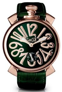GaGà MILANO Mod. MANUALE 48mm GOLD PLATED SWISS MADE POWER RESERVE