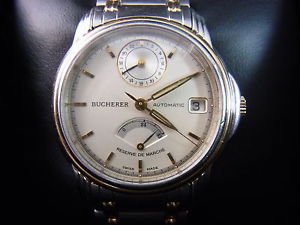BUCHERER ARCHIMEDES Gross  Stahl/Gold Box + Papiere