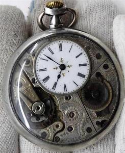 MUSEUM antique silver fancy skeleton pocket watch&Buddha fob for Chinese market