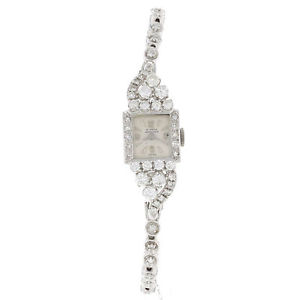 Nivada Grenchen  3 Ct Diamonds & 14K White Gold Women's Watch