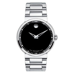 Movado Dura Black Dial Stainless Steel Bracelet Men's watch 0606433 | 606433