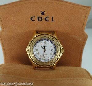 $9,500 Men's Ebel 18K Yellow Gold Voyager Automatic World Time 38mm Watch Case