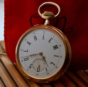 UNIQUE HUMBERT-RAMUZ & CIE VINTAGE POCKET WATCH 104G. 18K ROSE AND YELLOW  GOLD