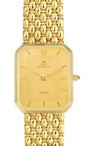 Euro Geneve 14K Gold Men's Rectangle Watch-Link Band 47678