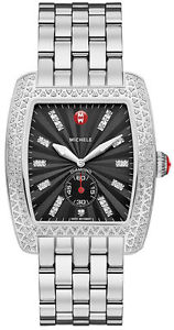 NEW AUTHENTIC MICHELE URBAN DIAMOND BLACK DIAL LARGE MWW02T000008 Watch
