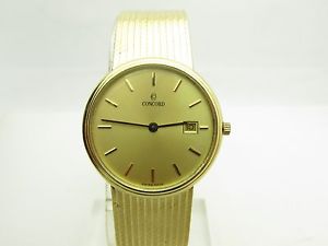18kt CONCORD SOLID YELLOW GOLD QUARTZ WATCH 69.2gr  2.440oz FULL SERVICE