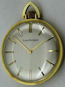 Rare 14k solid gold Memento Mori Doctors Skull Girard Peregaux pocket watch