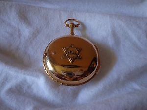 French 18k Rose Gold Pocket Watch Verge Fusee with logo Star of David ,, Jehovah