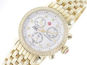 NEW MICHELE CSX 36 SIGNATURE GOLD WHITE DIAMOND DIAL MW03M01B0046 MWW03M000141