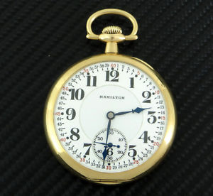Historical US Navy 14t Gold named Hamilton Pocket watch 1919 - WW1 & WW2