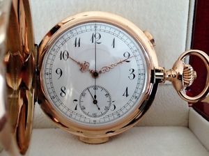 Minutenrepetition Le Phare / LBF Taschenuhr Chronograph in 585 Rosegold, Perfekt