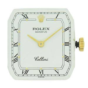 Rolex Cellini 1601 20 mm Blanco Esfera Números Romanos mano de viento