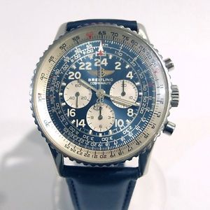 CRONOGRAFO BREITLING COSMONAUTE REF. A12022 IN ACCIAIO A CARICA MANUALE BLU DIAL