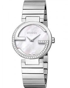 GUCCI Orologio DONNA INTERLOKING NUOVA COLL YA133508 MADRE PERLA CON DIAMANTI