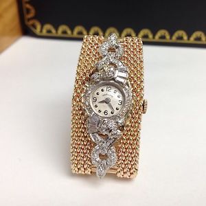 Vintage 1940-50 HAMILTON 14k WG Gold Manual Wound Mechanical Original Diamonds