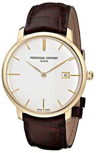 Frederique Constant Watch FC306V4S5 Brown Silver Stainless Steel Mens Swiss