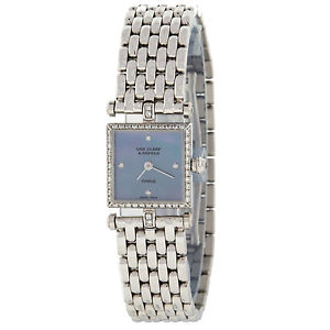 Van Cleef & Arpels 322942 18K Oro Blanco Diamante Suizo Reloj De Cuarzo Mujer
