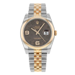 Rolex Datejust 116201 BRFDAJ 18K Rosa Oro & Automático De Acero Reloj Mujer