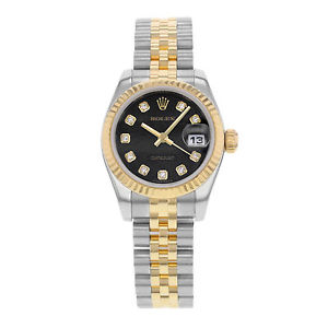 Rolex Datejust 179173 bkjdj Acero & 18K Automático De Oro Amarillo Reloj Mujer