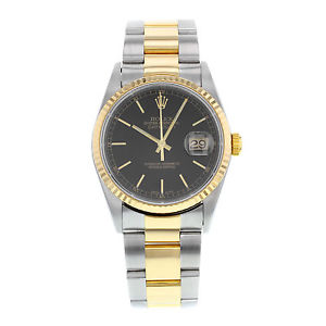 Rolex Datejust 16233 Acciaio & 18K Giallo Oro Automatico Orologio Da Uomo