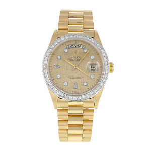 Rolex giorno-data 18038 18K Oro Giallo & Su misura Diamanti