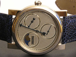 Goldpfeil Frank Jutzi Regulator Moon phases automatic 18K gold - very rare!