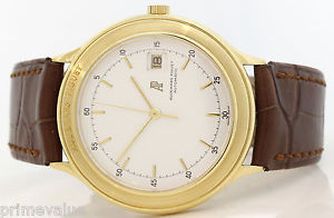 HANDSOME MEN'S 18K YELLOW GOLD AUDEMARS PIIGUET WATCH  W/BAND, BOX AND PAPERS G7