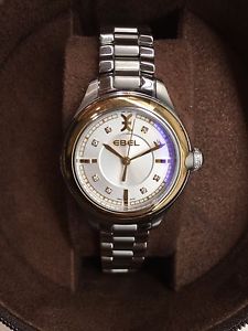 EBEL Onde Stainless Steel & 18K Rose Gold with Diamond Dial Watch 30mm (1216094)