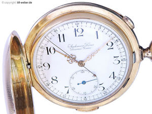 Audemars Freres Taschenuhr "Repetition und Chronograph" Gold ca. 1915