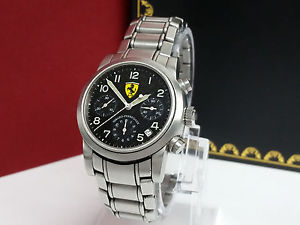 GIRARD PERREGAUX FERRARI Chronograph 8020 Black Carbon Fiber Dial Yellow Logo
