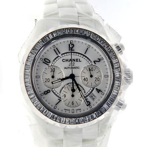 Chanel J12 Limited Edition Ceramic Baguette Diamond Chrono Automatic Watch